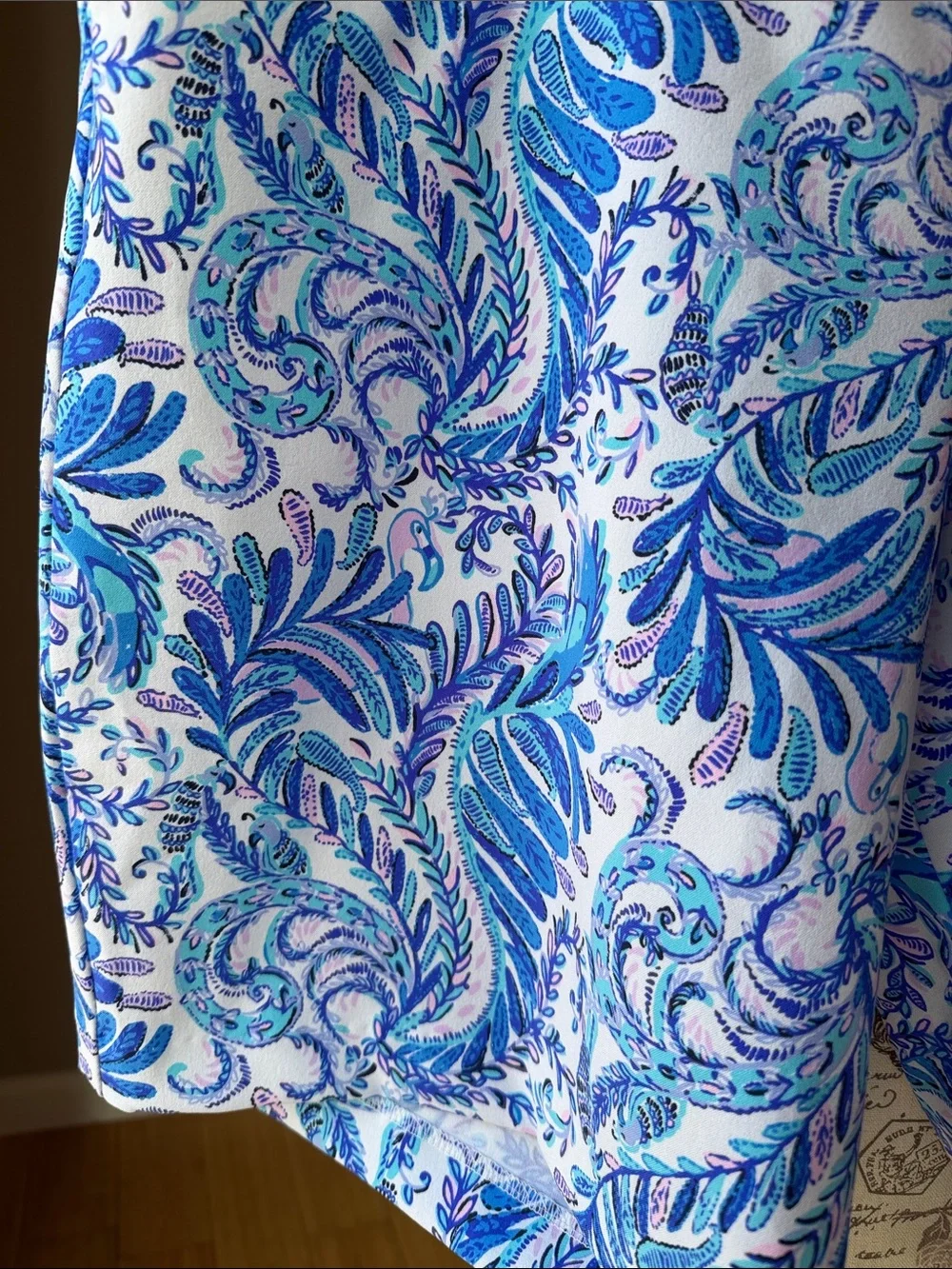 Lilly Pulitzer Luxletic Reid Shorts Bird is the Word Pattern Blue